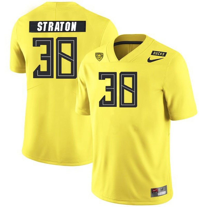 Men #38 Will Straton Oregon Ducks College Football Jerseys Stitched Sale-Yellow - Click Image to Close